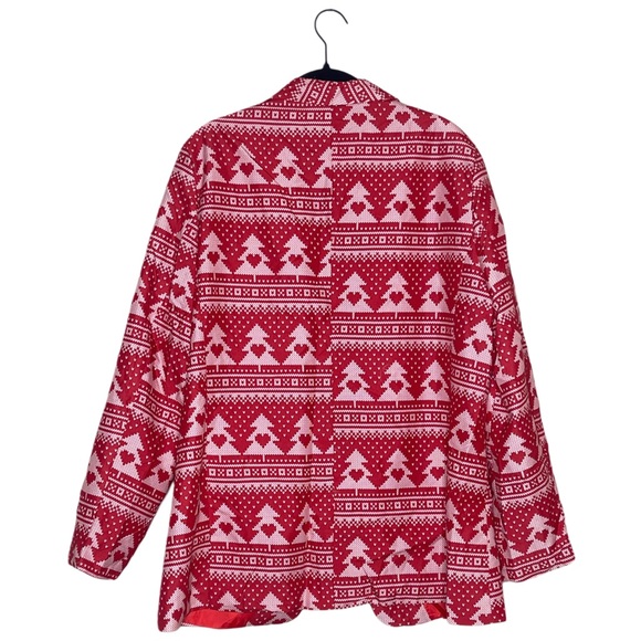Womens Red Heart Tree Christmas Holiday Suit Blazer Multi-color Light Up Size 3X - Picture 4 of 4